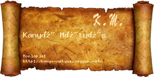 Kanyó Mátyás névjegykártya