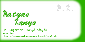 matyas kanyo business card